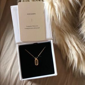 NEW Mejuri Rose Quartz Necklace